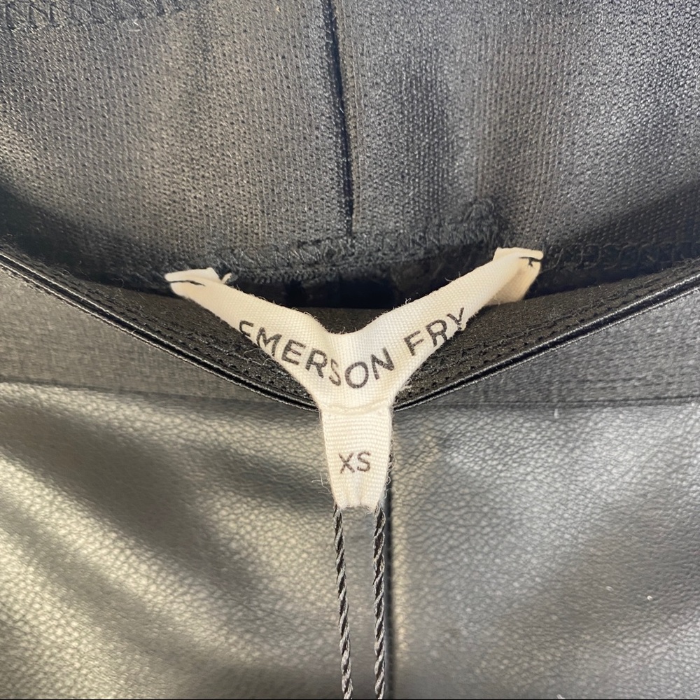 Emerson Fry NWT XL & XS Vegan Leather Legging Black High Rise Elastic Waist - Picture 5 of 7